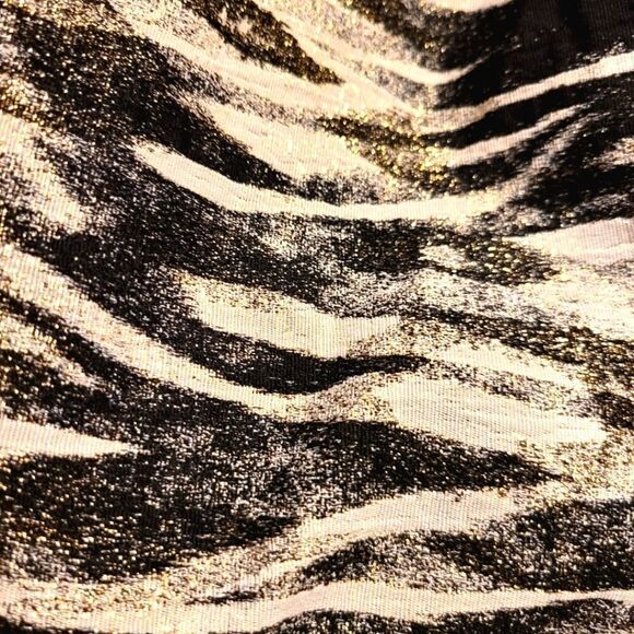 Badgley Mischka Collection  Zebra Print Dress Gold Black Size 2 - Picture 8 of 10